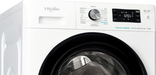 Whirlpool Mașină de Spălat Rufe 8kg cu Tehnologie cu Abur 1200 Rotiri Al 6-lea Simț FFB 8258 BV EE