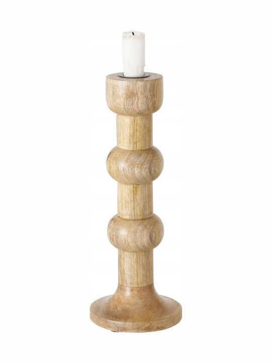 Boltze Set of Candle Holders Wooden in Beige Color 2pcs