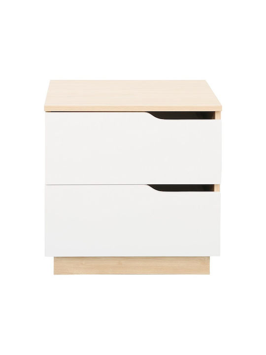 Verena Wooden Beige Bedside Table 48x40x48cm
