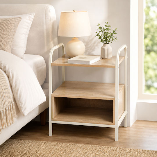Nachttisch Metall Beige 40x30x50cm