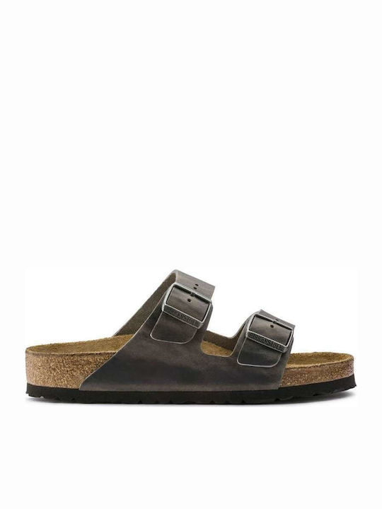 Arizona Soft Footbed Oiled Leather Leder Herrensandalen Iron Regelmäßig Passform