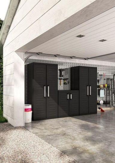 Παπουτσοθήκη Detroit XL Πλαστική με 2 Ράφια Μαύρη 89x54x93εκ.