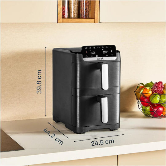 Tefal Easy Fry Friteuză cu Aer cu Două Coșuri Detașabile 10l Negru