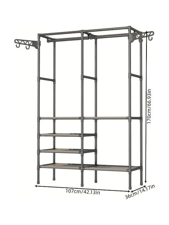 Κρεμάστρα Δαπέδου από Μέταλλο Λευκή 173x36x107cm