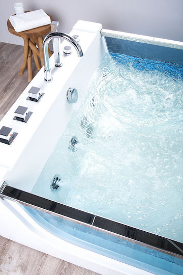 Beliani Acrylic Bathtub with Hydromassage 180x120cm