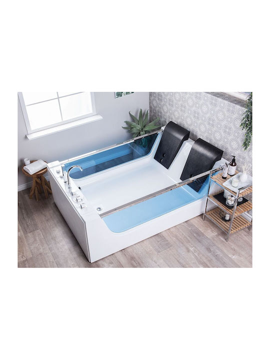 Beliani Acryl Badewanne mit Hydromassage 180x120cm