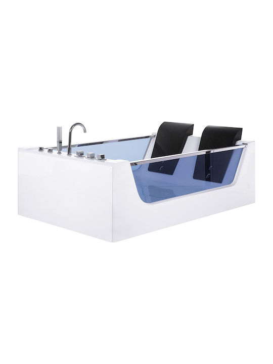 Beliani Acryl Badewanne mit Hydromassage 180x120cm