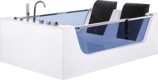 Beliani Acrylic Bathtub with Hydromassage 180x120cm