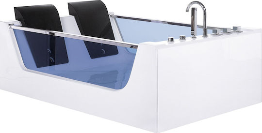 Beliani Acrylic Bathtub with Hydromassage 180x120cm