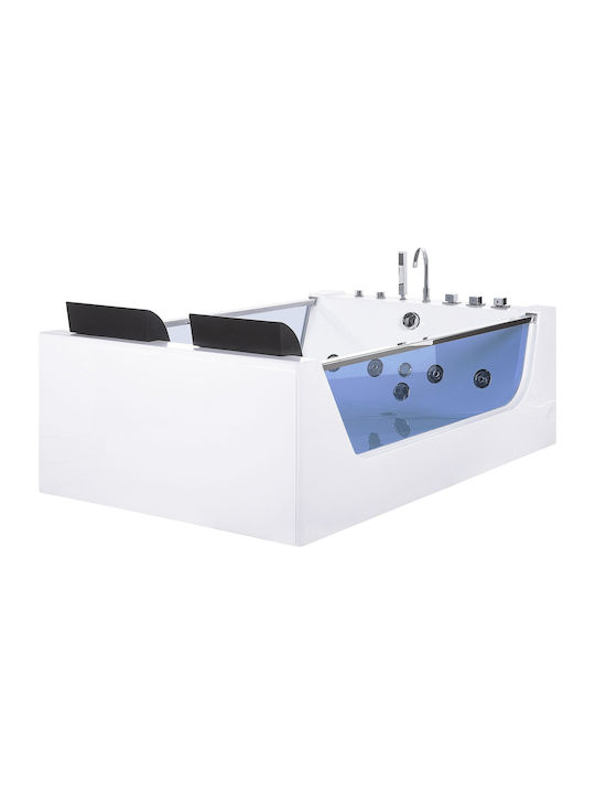 Beliani Acryl Badewanne mit Hydromassage 180x120cm