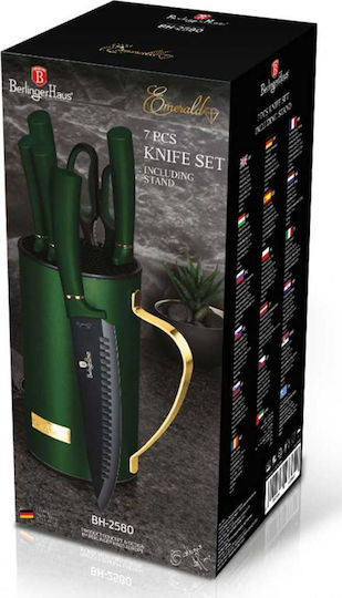 Berlinger Haus Inox Cooking Utensil Set with Base Multicolour Emerald Collection 7pcs