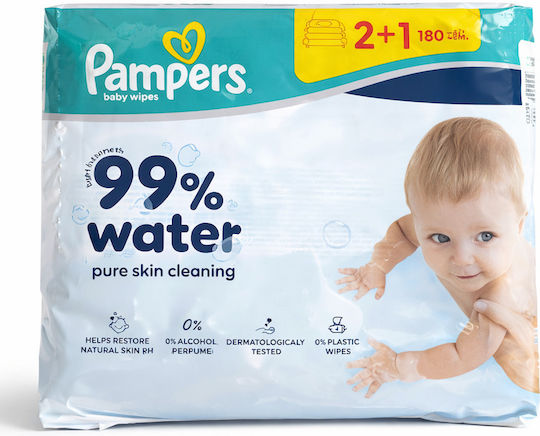 99% Wasser Baby-Feuchttücher ohne Alkohol & Parabene 3x60 Stück