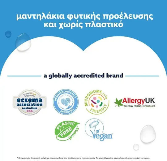 WaterWipes Бебешки Кърпички с 99.9% Вода Без Аромат Алкохол и Парабени 3x48 Бройки