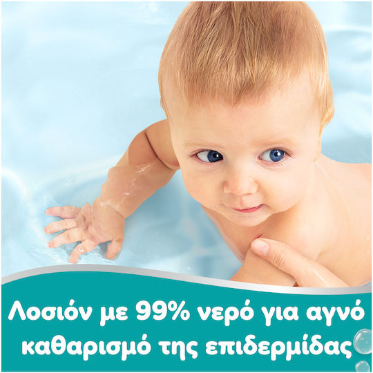 Pampers 99% Apă Șervețele Umede Hipoalergenice pentru Bebeluși cu 99% Apă fără Parfum Alcool și Parabeni 18x60buc