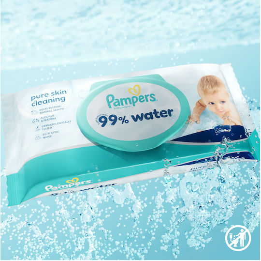 Pampers Υποαλλεργικά Μωρομάντηλα με 99% Νερό, χωρίς Οινόπνευμα & Parabens 36x60τμχ