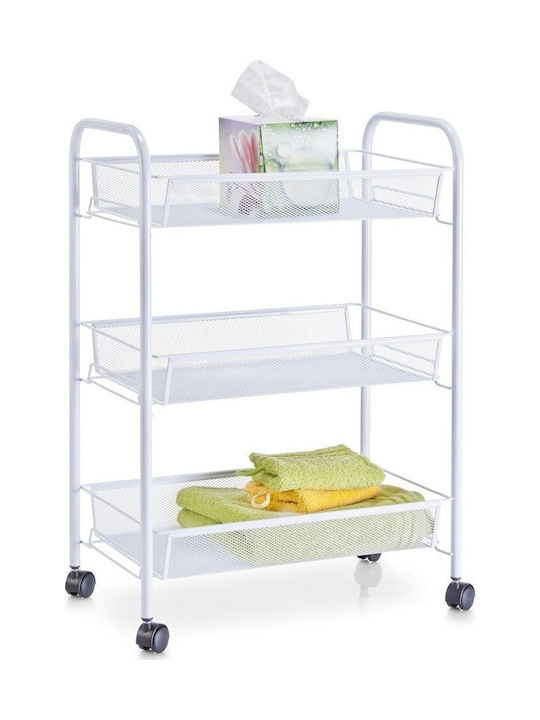 Zeller Raft De Bucătărie Metalic Cu 3 Locuri Alb 43.5x26x62.5cm