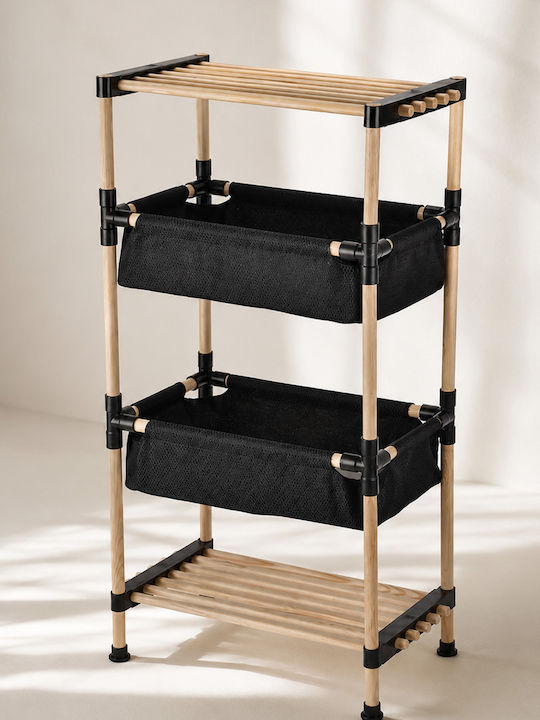 General Trade Ραφιέρα Κουζίνας Ξύλινη 4 Θέσεων Μπεζ 50x28x92cm