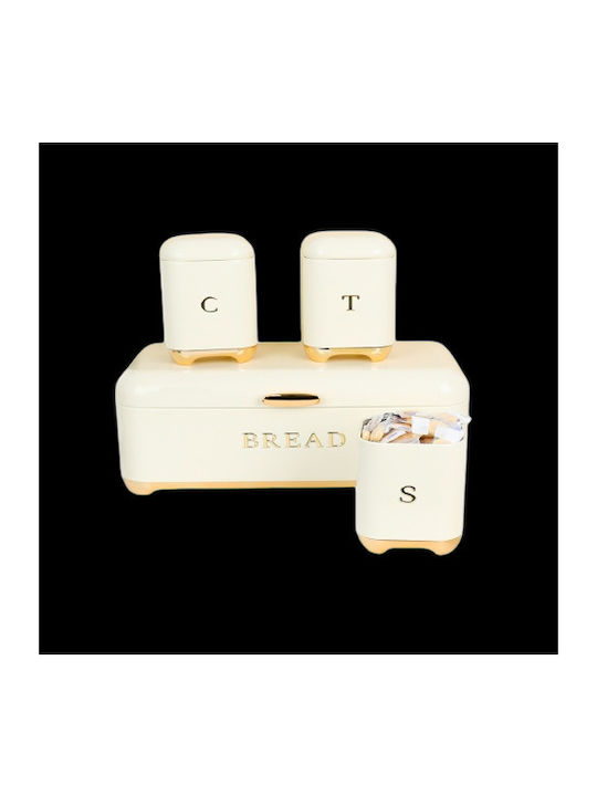 Metallic Beige Bread Box 19x19cm
