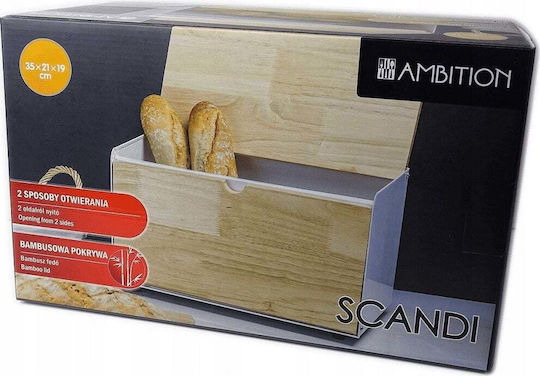 Ambition Bread Box with Lid made of Bamboo White
