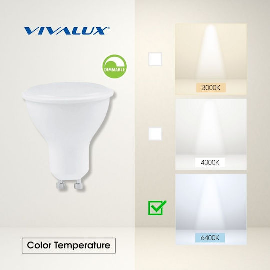 Vivalux LED Bulb 7W for Socket GU10 Cool White Dimmable