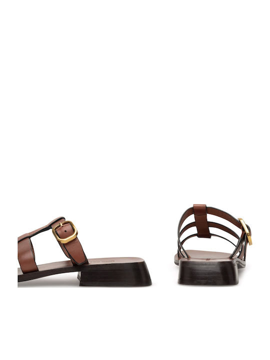 Damen Flache Sandalen Braune
