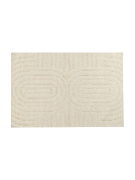 Beliani Wohnzimmer Teppich Wolle 200x300cm Beigefarbe