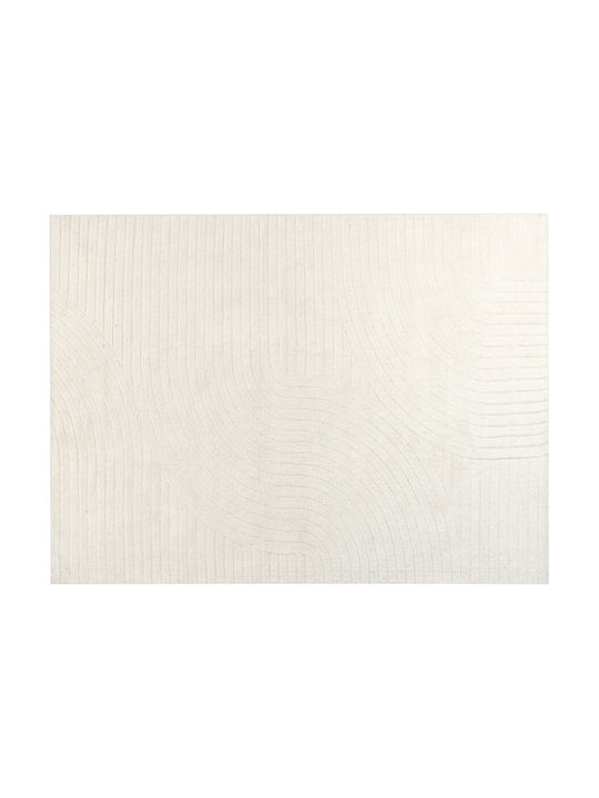 Beliani Wohnzimmer Teppich Wolle 300x400cm Beigefarbe