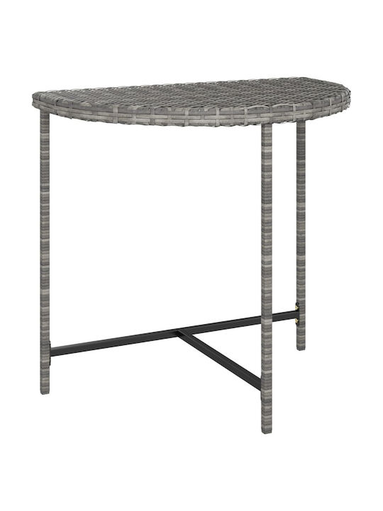Auxiliary Garden Table for Small Outdoor Spaces Rattan Grey 80x50x75cm