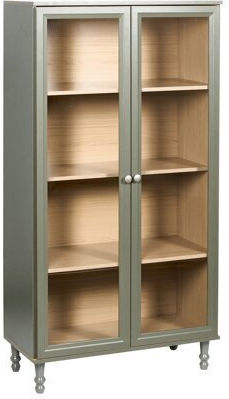 Berwyn 3344 Dulap De Prezentare Pentru Sufragerie De Pardoseală Din Lemn Vitrină Cu Geam Nuanță Deschisă De Lemn 80x40x151cm 669692BEL