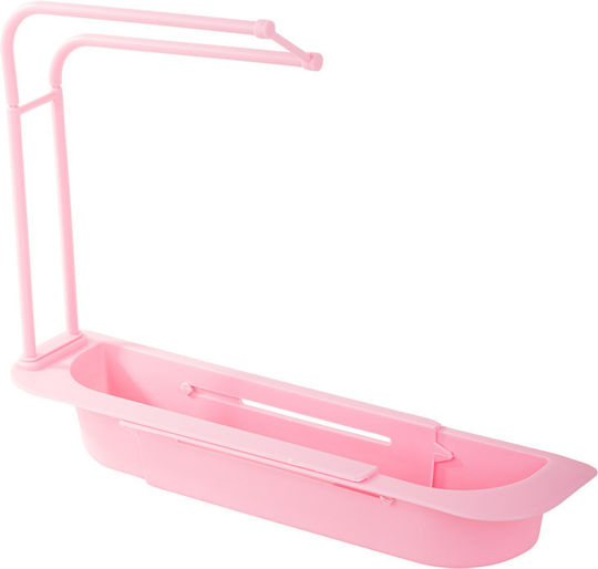 Kitchen Sink Organizer Folding from Stainless Steel in Pink Color