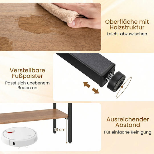 Wood and Metal Console Natural L76xW29.5xH100cm