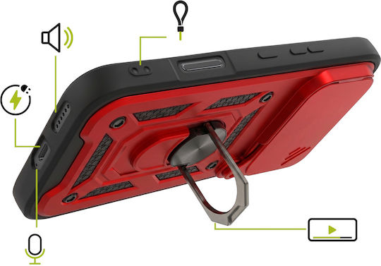 Mayaxess Handyhülle Ehre 600 Pro Slide Kameraabdeckung Magnetischer Ring Rote