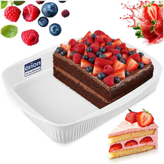 Orion Rectangular Heat-Resistant Cookware Made of Porcelain 36.5x30x6cm