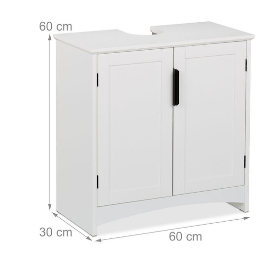 Relaxdays Unitate De Mobilier Pentru Baie Fără Noptieră M60xB30xH60cm Alb