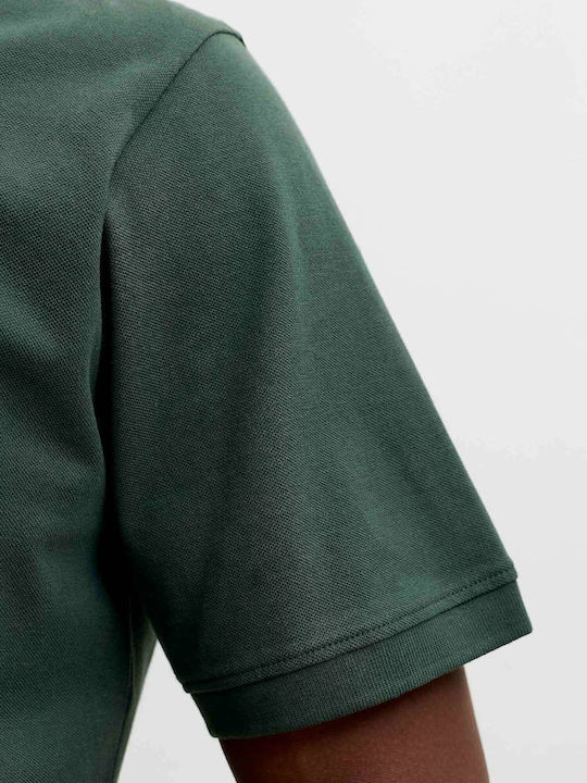 Polo Herrenbluse Kurzarm Dunkelgrün