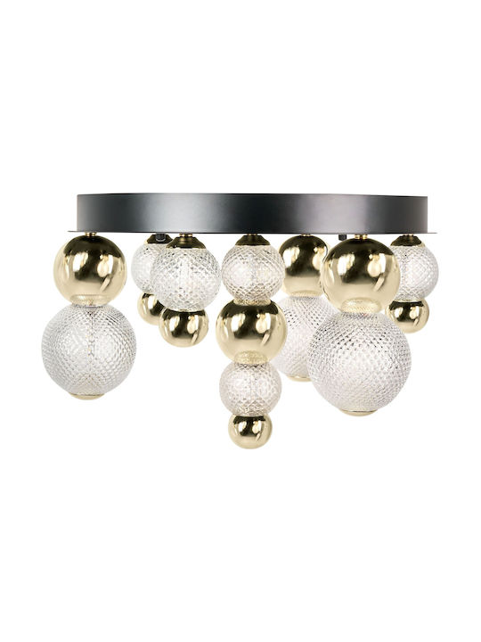Beliani Ceiling Light Gold with Integrated LED