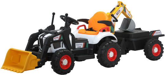 Kinderfahrzeug mit Traktor-Design Elektrisch mit Anhänger 12 Volt Gelb für 5+ Jahre