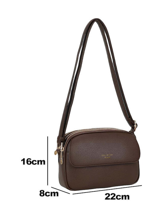 Gallantry Women's Multi-pocket Crossbody Handbag Discreet Flap Brown