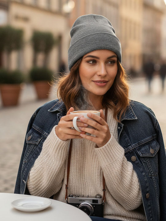 Knitted Beanie Cap Gray