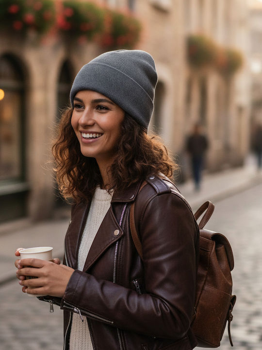 B44 Knitted Beanie Cap Graphite