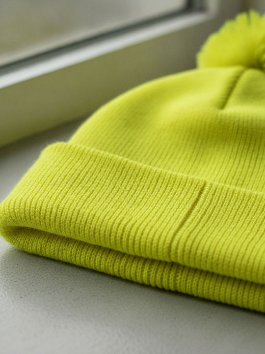 Knitted Beanie Cap Yellow