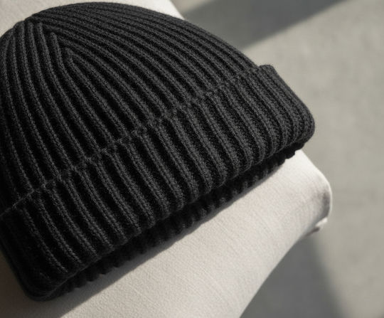 B460 Beanie Männer Beanie mit Rippstrick in Schwarz Farbe