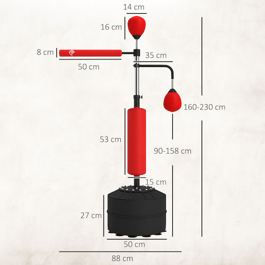 HomCom Σάκος Ταχύτητας 30kg Κόκκινος