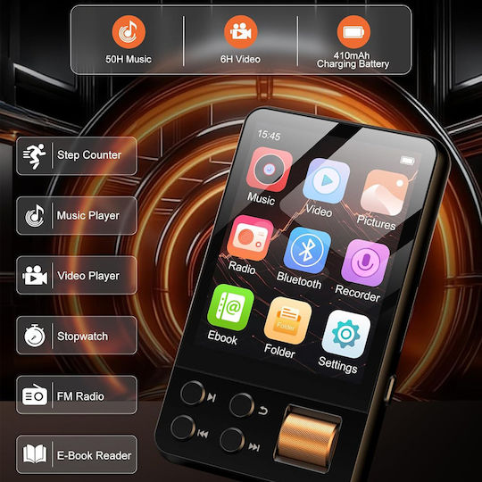 Ruizu MP3 Player 32GB with 2.4" Touch Screen Black M19-32GB