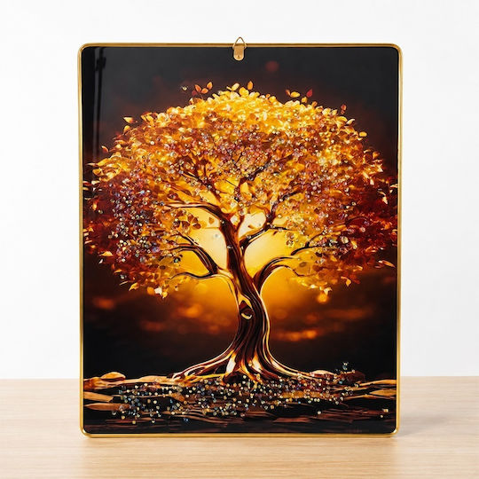 Velve 3D Wanddekoration Kunsthandgefertigtes Gold aus Metall 40x30cm