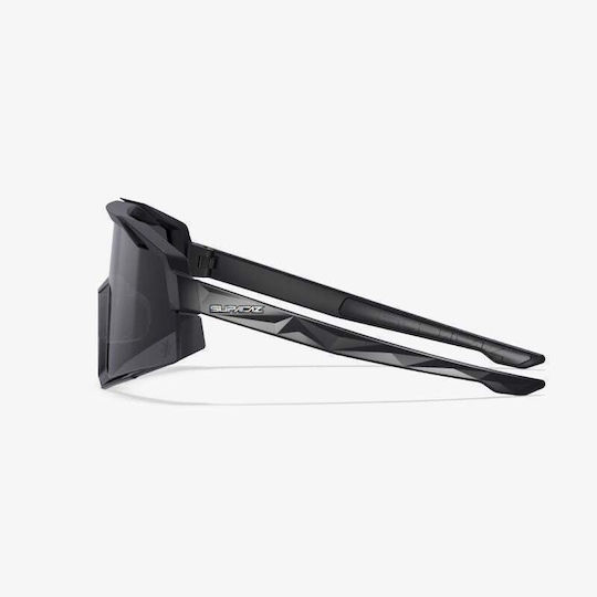 Supacaz Cycling Glasses with Black Frame and Dark Mirror Lenses