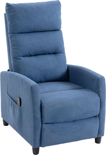 Πολυθρόνα Relax Massage με Υποπόδιο Σκούρο Μπλε 66x91x108cm