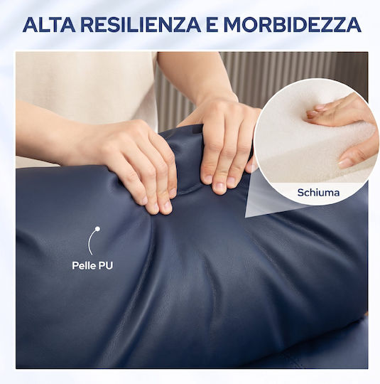 Scaun De Relax Masaj Cu Puf Albastru Închis 68x88x98cm