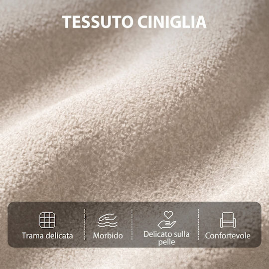 Relax Massage Armchair with Footstool Ecru/Cream 66x91x108cm