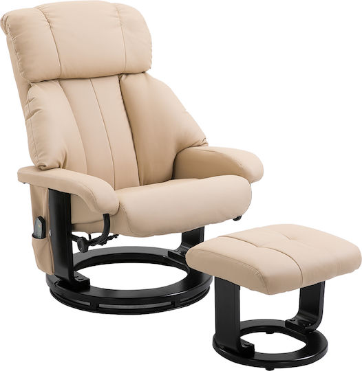 Scaun De Relax Masaj Cu Puf Crem 76x80x102cm